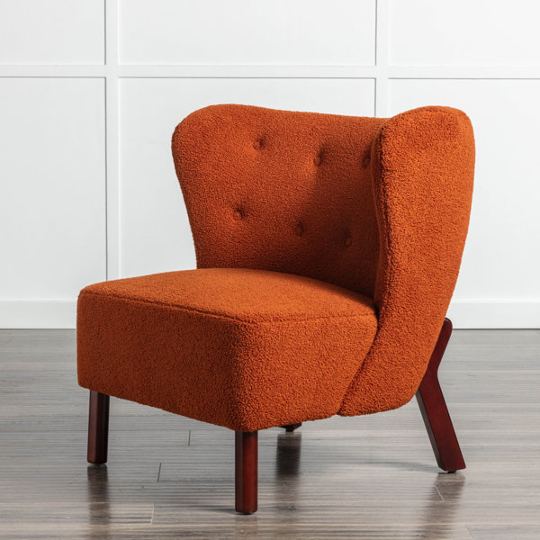 Red armless accent online chair